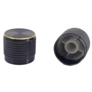 Knurled Aluminum Black Knob 20x17mm 