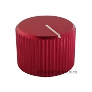 Knurled Aluminum Red Knob Shaft 6.35mm