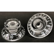 KN-2613 Clear Gibson Style Knob with White Numbering 0 to 10