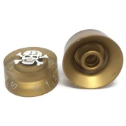 C-2005 Gold Gibson Style Knob with White Skull Head Mark and White Numbering 0 to 10