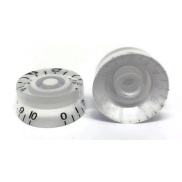 C-2005 Pure White Gibson Style Speed Knob with Black Numbering 0 to 10