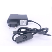 YGY AC  100V-240V to DC 5V 3A Micro USB Power Supply Adapter EU Plug On/Off Switch Button 