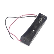 1x18650 Lithium Battery Holder Spring Case Black With Wire Leads