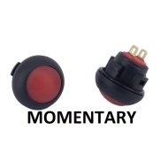Push Button Switch OFF-(ON) Momentary SPST Red Round Cap