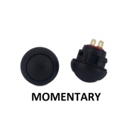 Push Button Switch OFF-(ON) Momentary SPST Black Round Cap