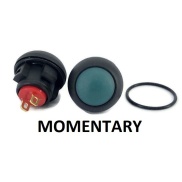 Push Button Switch ON-(OFF) Momentary SPST Green Round Cap