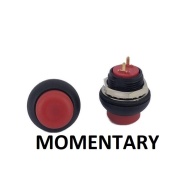 Push Button Switch OFF-(ON) Momentary SPST Red High Cap 