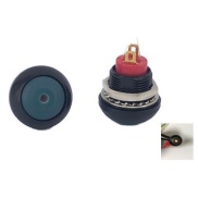 Illuminated Push Button Switch Momentary SPST Green Flat Cap with LED Yellow Color