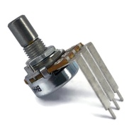 TAYDA 100K OHM W-Taper Taper Potentiometer PCB Mount Round Shaft Dia: 6.35mm