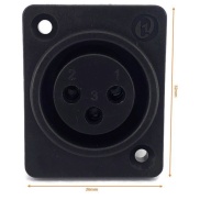 3 Pin XLR Female Panel Mount Chassis Socket