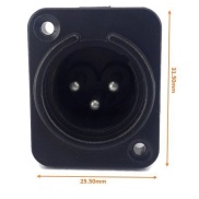 3 Pin XLR Male Panel Mount Chassis Socket