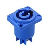 3 Pins Powercon Female Chassis Panel Mount Blue Color 20A 250V