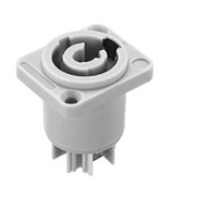 3 Pins Powercon Female Chassis Panel Mount Grey Color 20A 250V
