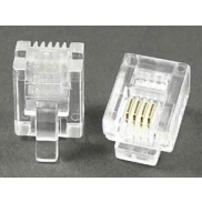 Modular Plug 6P4C RJ11 50 Micron Gold Plate For Flat Cable Clamp