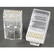 Modular Plug 10P10C RJ50 50 Micron Gold Plate For Round Cable Clamp