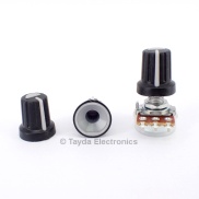 Black Plastic Knob with Grey Pointer