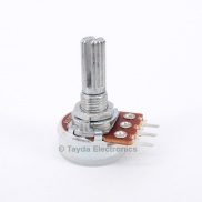 100K OHM Logarithmic Taper Potentiometer PCB Mount Knurled Shaft Dia: 6mm Total Shaft Length:20 mm
