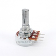 100K OHM Linear Taper Potentiometer PCB Mount Knurled Shaft Dia: 6mm Total Shaft Length:20 mm