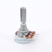 100K OHM Logarithmic Taper Potentiometer PCB Mount Knurled Shaft Dia: 6mm Total Shaft Length:25 mm
