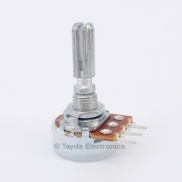 100K OHM Linear Taper Potentiometer PCB Mount Knurled Shaft Dia: 6mm Total Shaft Length:25 mm