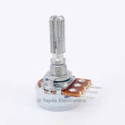 100K OHM W-Taper W100K Tone Control Potentiometer Center Detent PCB Mount Knurled Shaft Dia: 6mm Total Shaft Length:25 mm