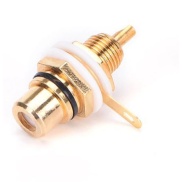 RCA Female Plug Socket Connector Gold plated White Loop Black