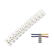 12 Way 3A 380V Barrier Screw Terminal Block Wire Connector Strip 