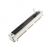 10K OHM Dual Logarithmic Taper Slide Potentiometer PCB Mount Metal Shaft Lever Height: 15mm 