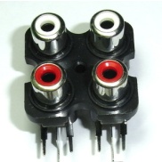 2 X 2 PCB Mount Horizontal RCA Sockets