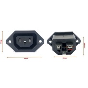 AC Power Socket Female Connector 3 Pins IEC320 10A 250V