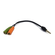 Adapter 3.5mm Male Mic/Audio to Female 3.5mm Mic and Female 3.5mm Audio Splitter Cable