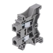 Din Rail Terminal Block 1 Poles Pitch 6.10mm Gray Color 600V 30A 
