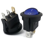 Round Rocker Switch Blue ON/OFF SPST (with lamp) 220VAC 