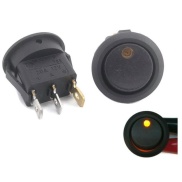 Yellow LED Dot Light Rocker Switch ON/OFF SPST 12V