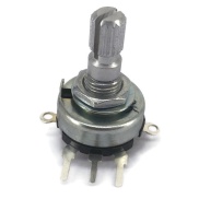10K OHM Linear Taper Potentiometer On-Off Switch PCB Mount Knurled Shaft Dia: 6mm