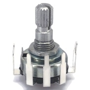 10K OHM Linear Taper Potentiometer On-Off Switch PCB Mount Knurled Shaft Dia: 6mm