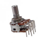 100K OHM Anti-Log Dual Taper Potentiometer PCB Mount Round Shaft Dia: 6.35mm