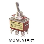Toggle Switch Momentary DPDT On-(On) 15A 250V Screw Terminal