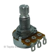 100K OHM Linear Taper Potentiometer Spline Shaft Solder Lugs with Center Detent