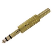6.35mm 1/4" Stereo Gold Metal Plug with Spring