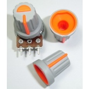 Orange Plastic Knob with Pointer