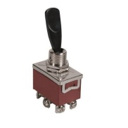 Toggle Switch ON-ON screw terminal DPDT Black Flat handle
