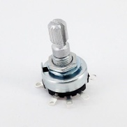 50K OHM Anti-Log Taper Potentiometer On-Off Switch Solder Lugs Knurled Shaft Dia: 6mm