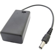 9V 9-Volt Battery Holder Black with Cover and ON/OFF Switch with 2.1mm DC plug center negative