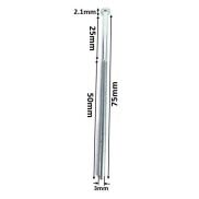 M3 Steel Screw Half Thread Cross Round Head M3x75mm