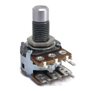 100K OHM Anti-log Dual Taper Potentiometer Round Shaft PCB Mount Shaft Dia: 6.35mm