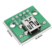 Mini USB to DIP 2.54mm Adapter 5 Pin Connector