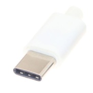 Type-C Mirco USB Connectors Jack Male 4 Pin White Color