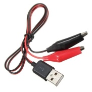 Alligator Clip to USB Male Cable Connector Total Length 60cm