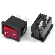 Rocker Switch Red ON/OFF SPST 6A 250VAC Panel Mount, Snap-In